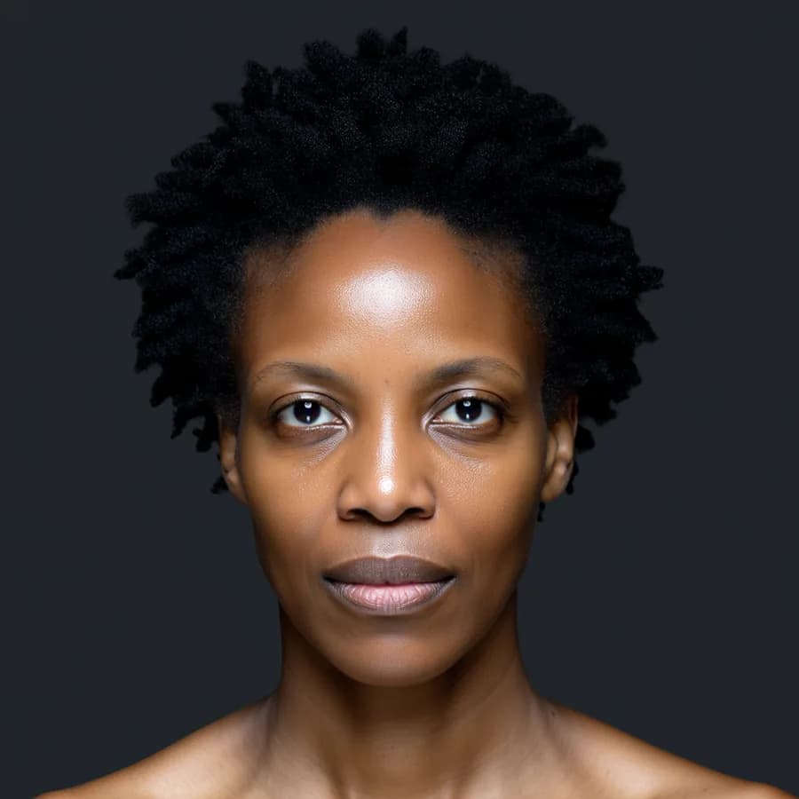 Deep skin tone with natural sheen, made with the Inline skin LoRA on Krea 2.