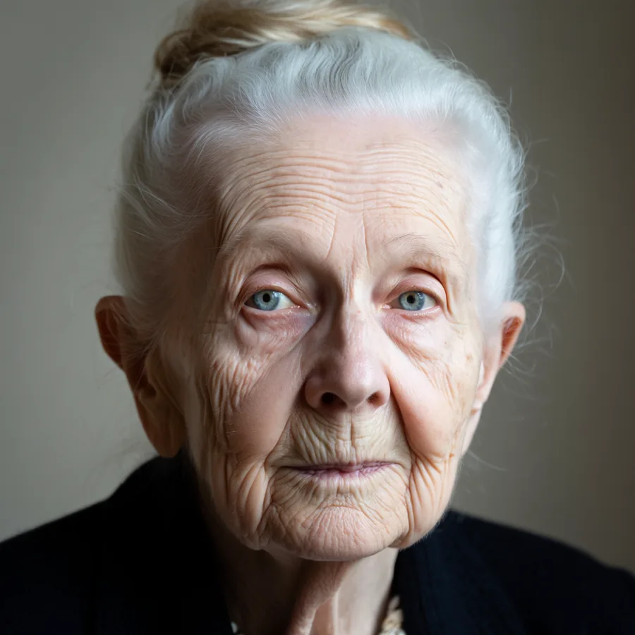 Mature skin with natural creases, made with the Inline skin LoRA on Krea 2.