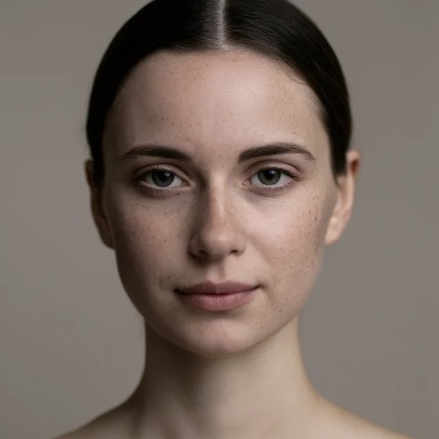 Reference photo: the character facing the camera in soft key light